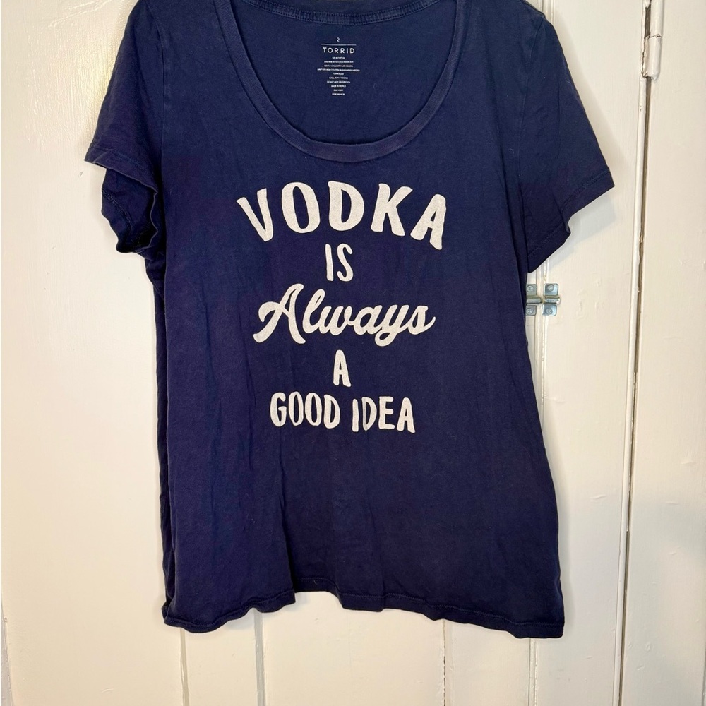 Torrid Navy Graphic Cotton Tee